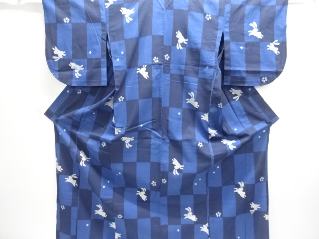 JAPANESE KIMONO / YUKATA / COTTON / KOBAI / RABBIT